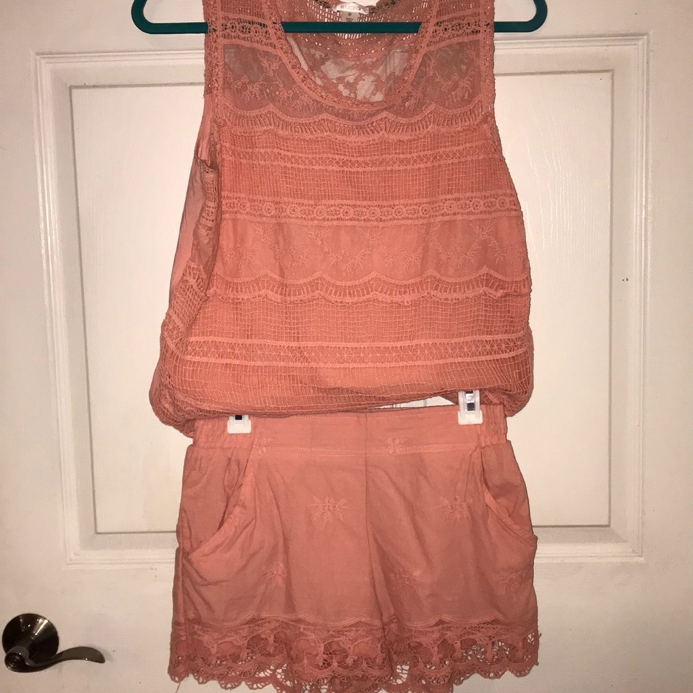 Peachy coral two piece set